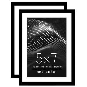Americanflat Picture Frame with Mat - Modern Design, Shatter-Resistant Glass, Dual Sawtooth Hangers, Ideal for Home and Office Decor (2 Pack) - 1 of 4