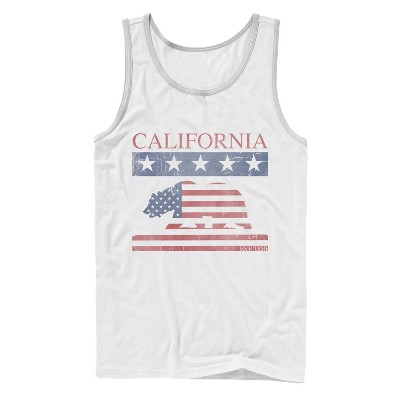 Men's Lost Gods California Red, White, And Bear Tank Top : Target