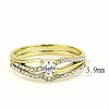 Slickblue Women's Gold IP Stainless Steel Ring - Elegant Round CZ Pave Design, Perfect for Wedding, Anniversary, Size 5-10 - 2 of 4