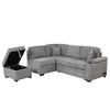 NicBex Modern 84.75" Pull Out Sofa Bed Velvet Convertible Sleeper Sofa with Storage Ottoman for Living Room - 4 of 4