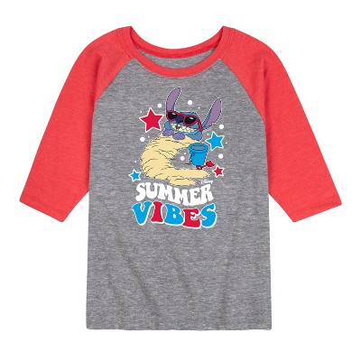 Boys' - Lilo and Stitch - Summer Vibes Raglan Graphic T-Shirt