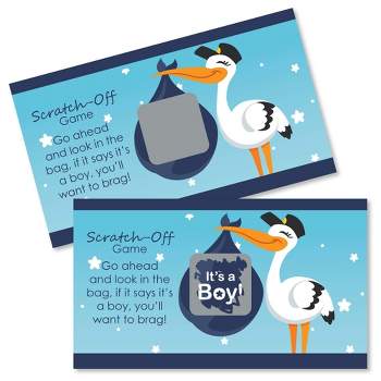 Big Dot of Happiness Boy Special Delivery - Blue It's a Boy Stork Baby Shower Game Scratch Off Cards - 22 Count