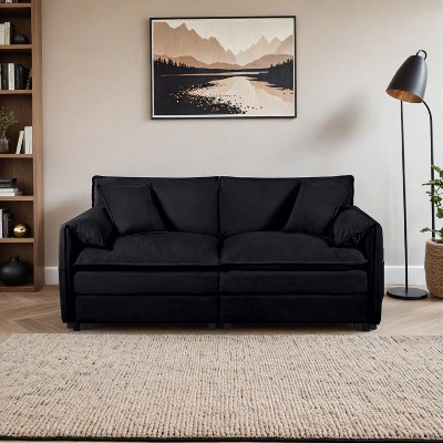 Oversized Chenille Loveseat Sofa, Oversized 2-Seater Small Cloud Couch, Modern Comfy Deep Seat Love Seat - Leovsnove