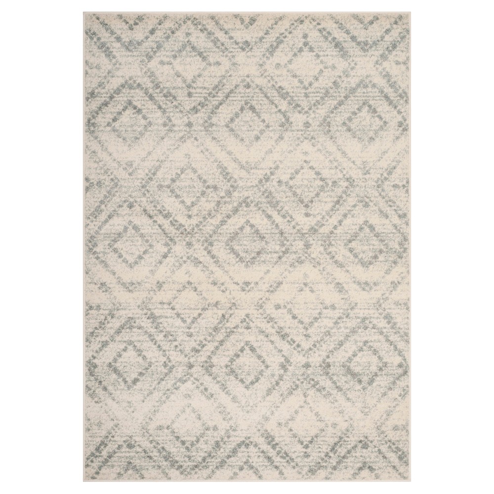 Ivory/Light Blue Geometric Loomed Area Rug 6'x9' - Safavieh