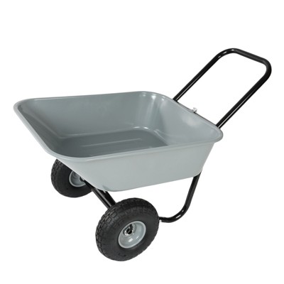 VisioGear Sand Toys, Children's Heavy Wheelbarrow Toy for Bench, Children's Double Wheel Wheelbarrow with Tray for Sand, Gray, 38.9"*21"*22.8"