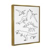 Kids' Wall Art by Melissa Wang Various Dinosaurs Outline Doodles Gold Framed Kids' Floater Canvas - Stupell Industries - 2 of 4