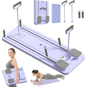 Waxman 2024 Pilates Reformer Set, Multi-Purpose Foldable Pilates Board for Home, 5-in-1 Pilates Sliding Board (Purple) - 1 of 1