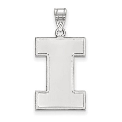Black Bow Jewelry 10k White Gold Illinois Fighting Illini NCAA Extra Large Pendant