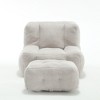 Cesicia 36.6 in-W x 38.6 in-D x 30.1 in-H Black Velvet Bean Bag Seats With Ottoman - 3 of 4