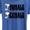 Women's - Peanuts - Snoopy Inhale Exhale Short Sleeve Graphic T-Shirt - 2 of 4