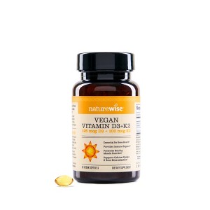 NatureWise Vegan Vitamin D3 + K2 - Organic D3 5000IU + Natural Vitamin K2 100mcg + Organic Cold-Pressed Olive Oil - Non-GMO - 1 of 4