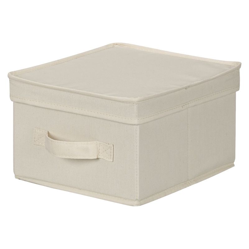 Household Essentials Canvas Cube Storage Box Natural Medium, 1 of 8