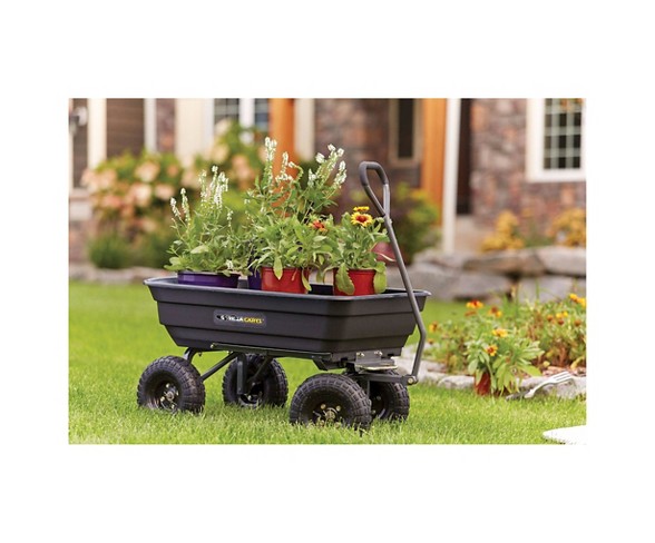 Gorilla Carts Poly Garden Dump Cart with Steel Frame and Pneumatic Tires, 600-Pound Capacity