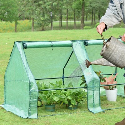 6 ft. x 3 ft. Green Mini Greenhouse with Zipper Doors