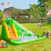 Outsunny 5 in 1 Inflatable Water Slide Crocodile Style Water Park Bounce House Castle with Slide, Pool, Basket, Cannon, Climbing Wall - 3 of 4