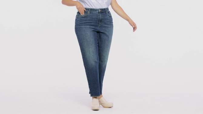 Women's High-Rise Vintage Straight Jeans - Universal Thread™ Dark Blue , 5 of 11, play video