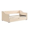 NicBex Twin Size Daybed with Trundle Upholstered Day Bed Frame 81.9" Daybed with Adjustable Trundle for Living Room - 4 of 4