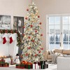 7.5ft/9ft/11ft Prelit Flocked Pencil Spruce Artificial Christmas Tree with Pine Cone - 2 of 4