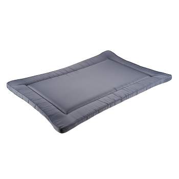 Waterproof Dog Bed - 38.75x25 Large Dog Bed with Raised Edge - Easy-To-Clean Multi-Purpose Crate Mat for Home and Car Travel by PETMAKER (Gray)