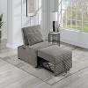 76'' Convertible Wide-Welt Corduroy Sofa Sleeper Sofa Chair W/ Pull-Out Bed Smoke - 4 of 4