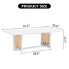 JUJABU Chinese-Style Rectangular Imitation Rattan Solid Wood Coffee Table - 3 of 4