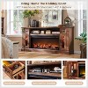 SinCiDo Farmhouse Fireplace TV Stand for 80 Inch TV, 42″ Electric Fireplace Media Cabinet w/ LED lights & drawers & cabinets - 3 of 4