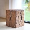 ACEPANO 15 in. W Magnesium Oxide Stump Side Table with Square Base for Outdoor & Indoor-Brown - 3 of 4