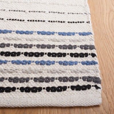 Coastal Charm Ivory Cotton Handwoven Ikat Rug - 3' x 5'
