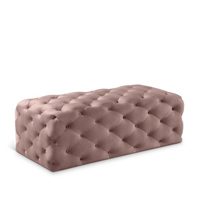 Meridian Furniture,Casey Velvet Ottoman/Bench
