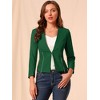 Allegra K Women's Work Office Zipper Decor Collarless Cropped Blazer - 2 of 4