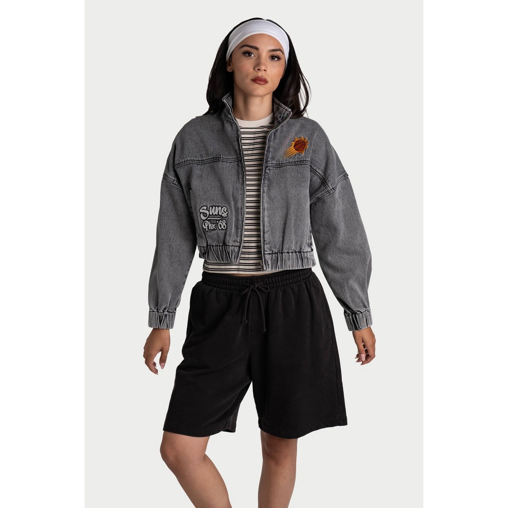 NBA Phoenix Suns Denim Cropped Jacket - L