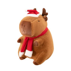 TITQWOP Cute Happy Christmas Capybara Plush Soft Capybara Stuffed Animal Kawaii Capybara Plushie Stuffed Toys Gift for Kids 11 inch - 1 of 4