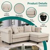 Chesterfield L Shaped Sectional Sofa  for Living Room Reversible Chaise 4 Pillows -Morden Fort - 3 of 4