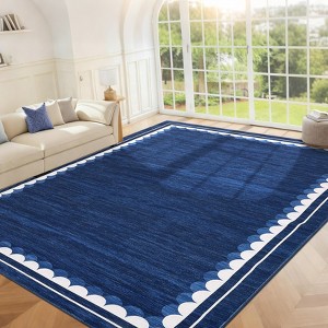 Garvee Washable Rugs for Living Room Bedroom Modern Solid Area Rug Low Pile Non Slip Bordered Print Rug - 1 of 4