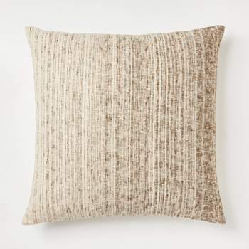 Oversized Textural Woven Square Throw Pillow Brown - Threshold™ designed with Studio McGee