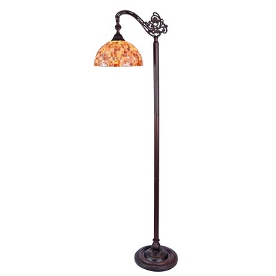 Chloe Lighting Shelley Tiffany-Style 1 Light Reading Floor Lamp 11" Wide