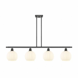White Venetian - 4 Light Stem Hung Island In Modern Style-11 Inches Tall and 48 Inches Wide - 1 of 1