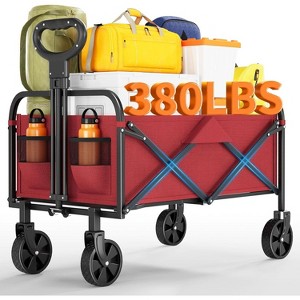 Heavy Duty Folding Trolley 380kg for Camping & Garden-All Terrain Wheels-Cup Holder Included-Ideal for Beach,Sports,Shopping,Easy Transport - 1 of 4