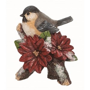 Transpac Resin Multicolored Christmas Snowy Branch Oriole Figurine - 1 of 2