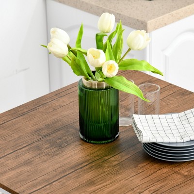 Rustic White and Medium Wood 3-Piece Bar Table Set with Steel Legs