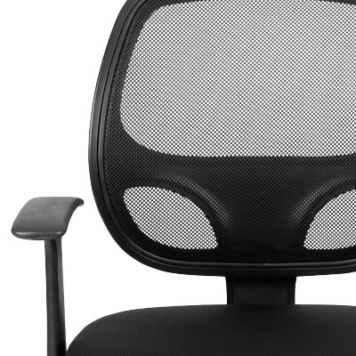 Sleek Mid-Back Black Mesh Swivel Task Chair with Lumbar Support