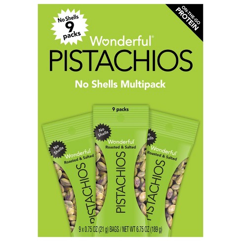 Wonderful No Shell Roasted Salted Pistachios Multipack - 4ct : Target