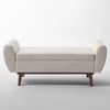 Hyleory Linen Upholstered Storage Bench with Solid Wood Legs for Bedroom Living Room or Entryway - 3 of 4