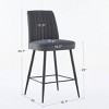 Conuter Height Stools Set of 2,Velvet Upholstered Counter Height Barstools Armless Bar Chiars for Kitchen,Island,Home Bar-The Pop Home - 4 of 4