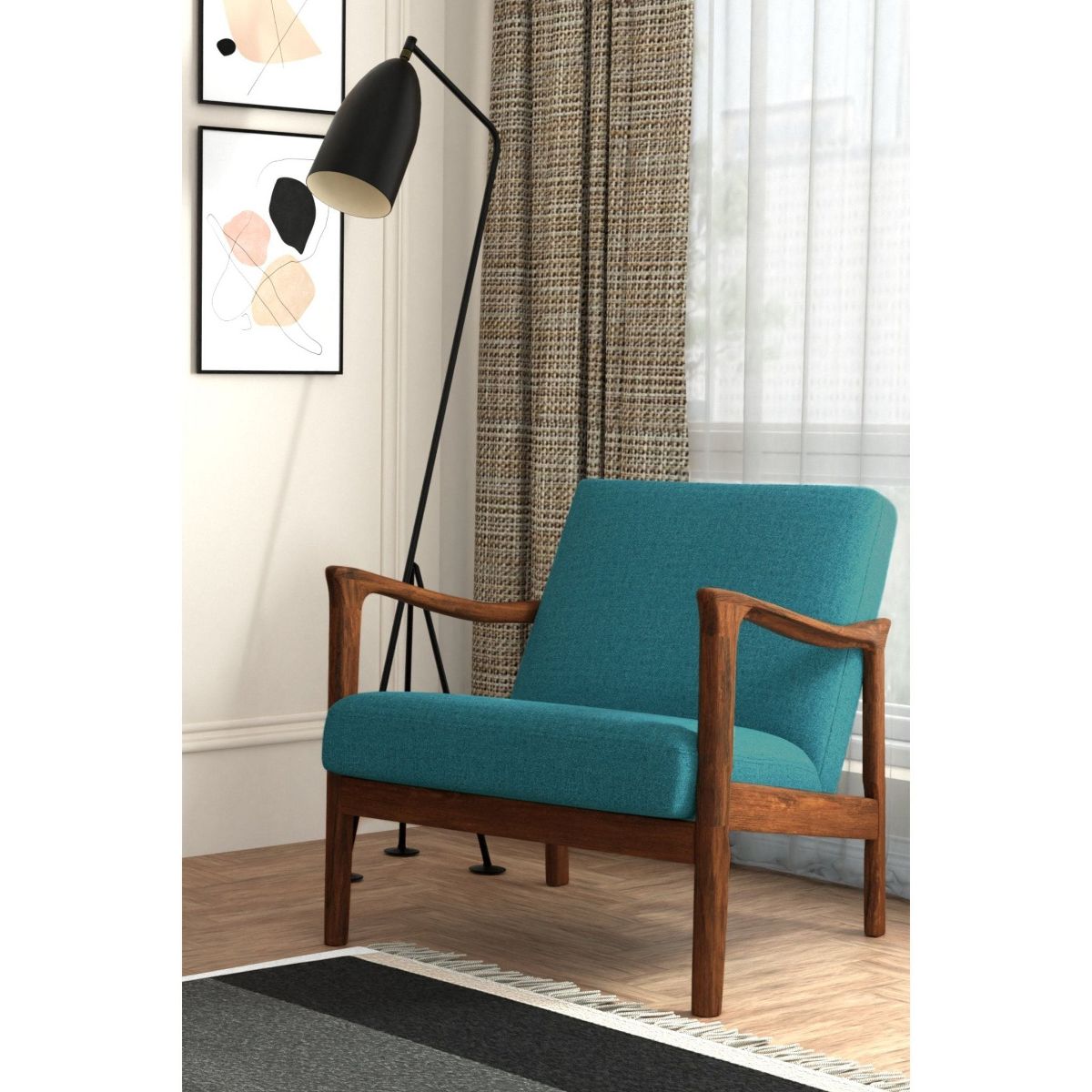 Zephyr Lounge Chair in Turquoise | Alpine Furniture