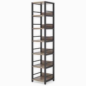 NicBex 6-Tier Corner Bookshelf with Display Shelves & Metal Frame Bookcases for Living Room Home Office, Brown - 1 of 4