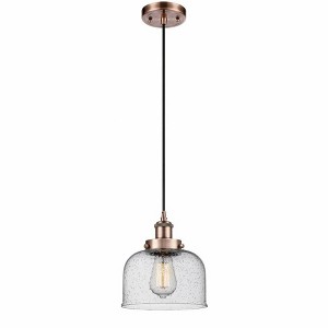 Bell - 1 Light Cord Hung Mini Pendant In Industrial Style-10 Inches Tall and 8 Inches Wide - 1 of 1