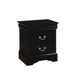 GlasFlength Nightstands Nightstand Modern Bedside Table Accent Bedside End Table with 2 Drawers for Bedroom Modern, Black, 16"*22"*24" - 1 of 4
