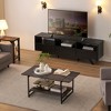 41" Rectangular Coffee Table with Storage - Farmhouse Industrial Style, Engineered Wood Top & Steel Frame - 2 of 4