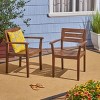 2-Piece Acacia Wood Patio Dining Chairs, Weather-Resistant Outdoor Armchairs for Garden, Backyard, and Poolside, Teak Finish-Coolbibila - 2 of 4